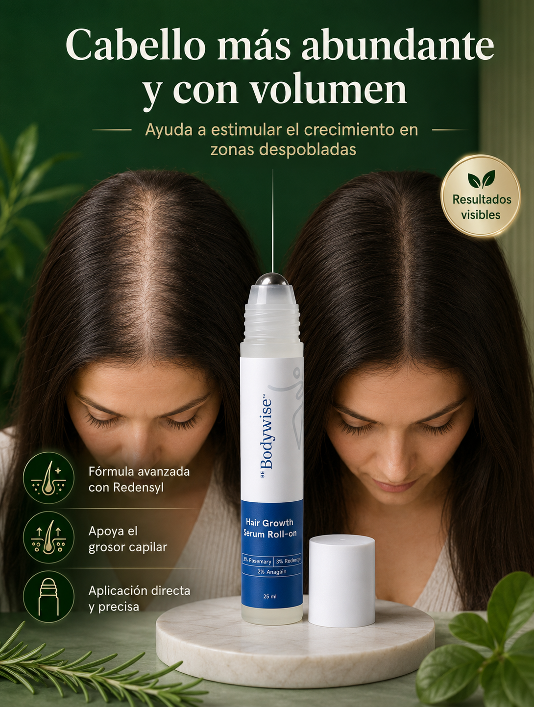 Sérum Capilar Anticaída y de Crecimiento con Aplicación Roll-On